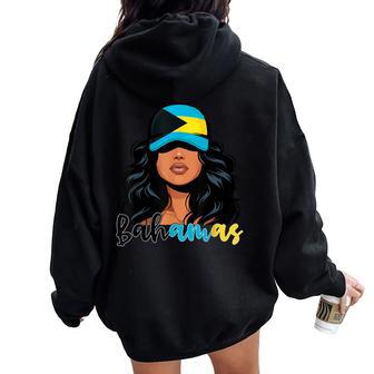 Bahamian Girl Bahamas Flag Proud Bahamian Women Women Oversized Hoodie Back Print - Thegiftio UK