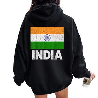Bandera India De La India Para Hombres Es Niños Niñas Cumpleaños Women Oversized Hoodie Back Print - Regaloses