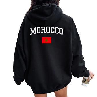 Bandera Marroquí Para Hombre Niños Marruecos Women Oversized Hoodie Back Print - Regaloses
