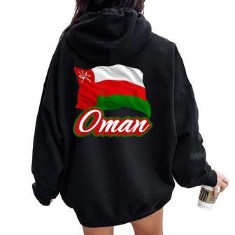 Bandera Patriótica De Omán Para Hombres Es Y Niños Women Oversized Hoodie Back Print - Regaloses