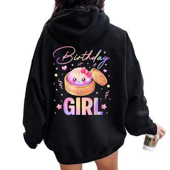 Birthday Girl Cute Rainbow Dumpling Kawaii Anime Girls Kids Women Oversized Hoodie Back Print - Thegiftio UK