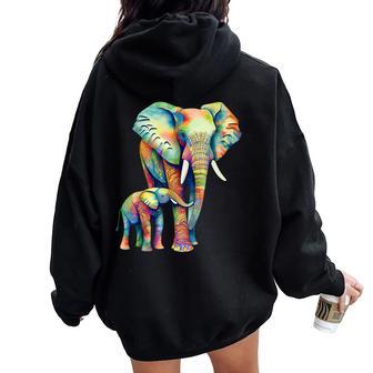 Bonito Diseño De Elefante Regalo Para Amantes De Los Elefantes Es Hombres Y Niños Women Oversized Hoodie Back Print - Regaloses