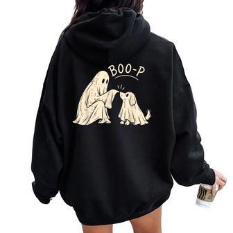 Boo-P Ghost Dog Boo Jee Ghost Halloween Women Women Oversized Hoodie Back Print - Thegiftio UK