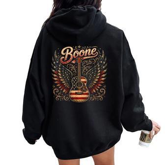 Boone Lover Vibes America Flag Artistic For Women Women Oversized Hoodie Back Print - Thegiftio UK