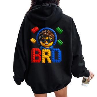 Building Blocks Boy Girl Birthday Brother Bro Women Oversized Hoodie Back Print - Thegiftio UK