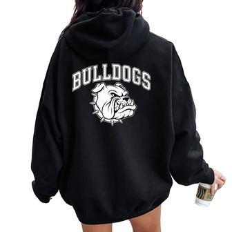 Bulldogs Mascot Back To School Outfit Team Spirit Women Oversized Hoodie Back Print - Thegiftio UK