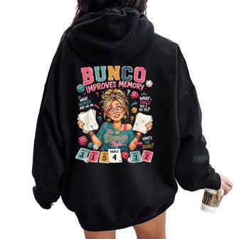 Bunco Improves Memory Bunco Night Dice Game Women Women Oversized Hoodie Back Print - Thegiftio UK