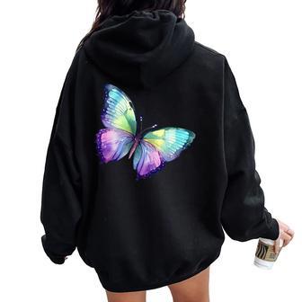Butterfly Pocket Insect Nature Cute Women Oversized Hoodie Back Print | Seseable UK
