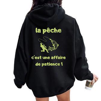 Cadeau Pecheur Humour Homme Pêche Poisson Drole Retraite Sweat à capuche oversize pour femme avec imprimé dans le dos - Cadeauxyz