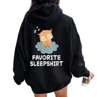 Camisón De Pijama Para Dormir Con Búhos Y Búhos Cuello Women Oversized Hoodie Back Print - Regaloses