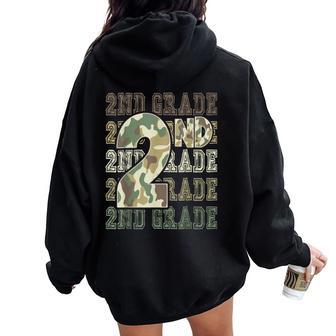Camo 2Nd Grade Squad First Day Of School Boy Girl Teacher Women Oversized Hoodie Back Print - Thegiftio UK