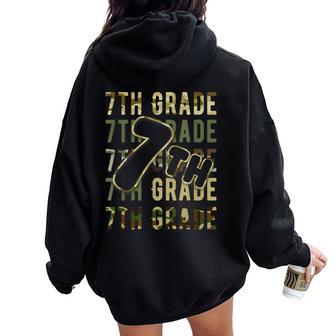 Camo Team Squad 7Th Grade Back To School Kids Boys Women Oversized Hoodie Back Print - Thegiftio UK