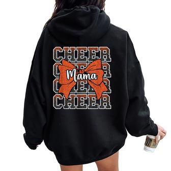 Cheer Mama Mom Bow Sport Cheerleader Cheerleading Orange Women Oversized Hoodie Back Print - Thegiftio UK