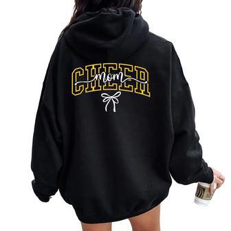 Cheer Mom Chearleading Mom High School Black Gold Women Oversized Hoodie Back Print - Thegiftio UK