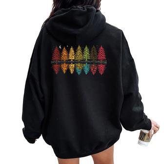 Colorful Forest Trees Reflection Outdoors Kids Women Oversized Hoodie Back Print - Thegiftio UK