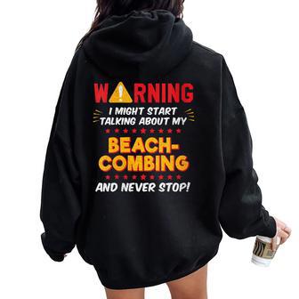 Combing Amusant De Plage Graphique De Collection Deerres De Mer Sweat à capuche oversize pour femme avec imprimé dans le dos - Cadeauxyz