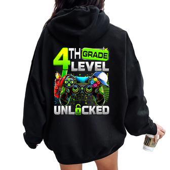Controller 4Th Grade Fourth Level Unlocked First Day Boys Women Oversized Hoodie Back Print - Thegiftio UK