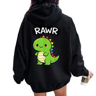 Cool Cute Kawaii Dinosaur Lover Pun Women Women Oversized Hoodie Back Print - Thegiftio UK