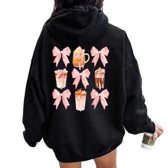 Coquette Iced Coffee Aesthetic Coffee Lover Girls & Womens Women Oversized Hoodie Back Print - Thegiftio UK