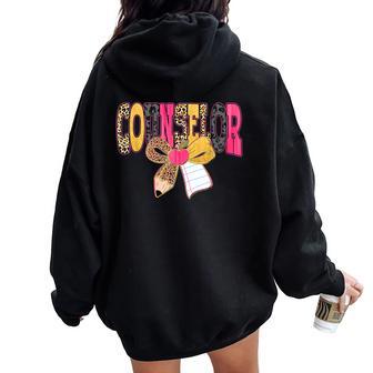 Counselor Teacher Coquette Bow First Day Back To School Women Oversized Hoodie Back Print - Thegiftio UK