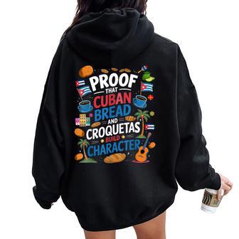 Cuban Flag Ideas For & Hispanic Cuban Croquetas Women Oversized Hoodie Back Print - Thegiftio UK