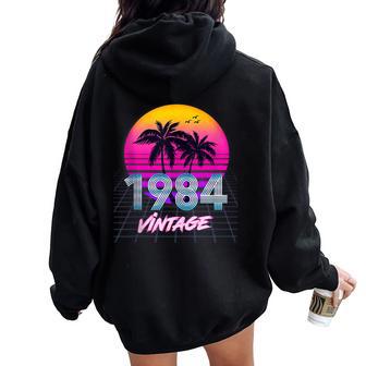 Cumpleaños De 42 Años Para Hombres Y Es Nacidos En 1984 Retro 80S Palm In Mangas Women Oversized Hoodie Back Print - Regaloses
