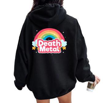 Death Metal Rainbow Rock Groupe De Musique Musicien Sweat à capuche oversize pour femme avec imprimé dans le dos - Cadeauxyz