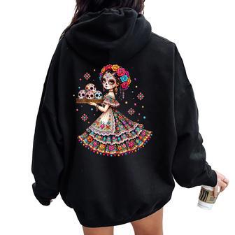 Dia De Los Muertos La Catrina Day Of The Dead Girl Women Women Oversized Hoodie Back Print - Thegiftio UK
