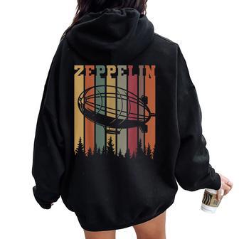 Dirigible Zeppelinintage Années 80 Dirigeable Rétro Pour Homme Et Sweat à capuche oversize pour femme avec imprimé dans le dos - Cadeauxyz