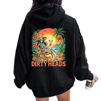 Dirty Heads Skeleton Retro Summer Vacation Women Oversized Hoodie Back Print | Seseable UK