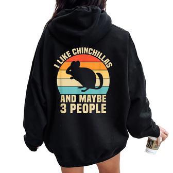 Divertido Diseño De Chinchilla Para Hombres Y Es Amantes De La Chinchilla Women Oversized Hoodie Back Print - Regaloses