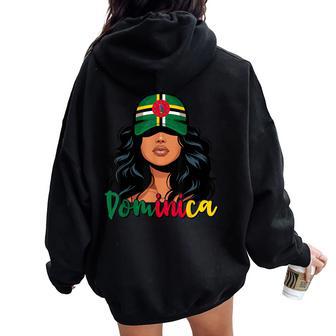 Dominican Girl Dominica Flag Proud Dominican Women Women Oversized Hoodie Back Print - Thegiftio UK