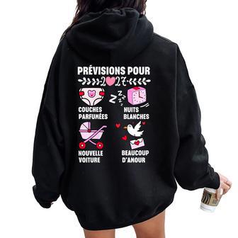 Enceinte Future Maman 2027 Annonce Grossesse Original Sweat à capuche oversize pour femme avec imprimé dans le dos - Cadeauxyz