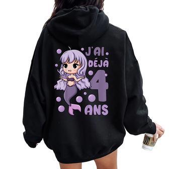 Enfant 4Ème Anniversaire Filleirène Mignonne J'ai Déjà 4 Ans Sweat à capuche oversize pour femme avec imprimé dans le dos - Cadeauxyz