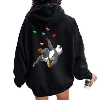 Escalada Divertida Panda Boulder In Mangas Women Oversized Hoodie Back Print - Regaloses