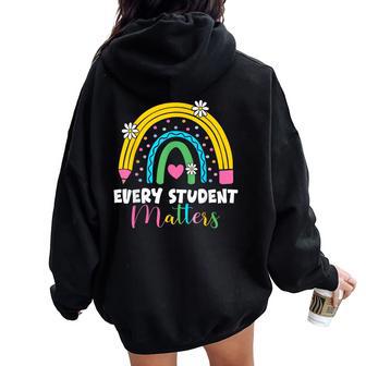 Every Student Matters Paraprofessional Teacher Para Support Women Oversized Hoodie Back Print | Seseable UK