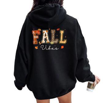 Fall Vibes Vintage Autumn Pumpkin Women Oversized Hoodie Back Print - Thegiftio UK