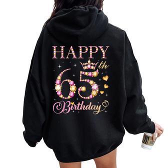 Feliz Cumpleaños 65 Años 65 Años Hombres Es Fiesta De Cumpleaños Women Oversized Hoodie Back Print - Regaloses