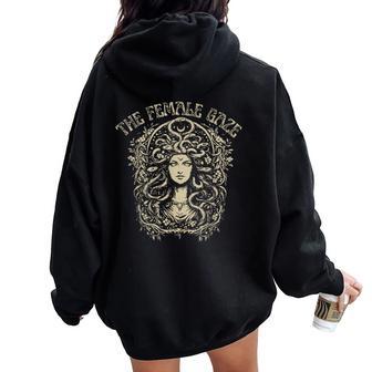 The Female Gaze Medusa Gothic Mythology Feminist Women Women Oversized Hoodie Back Print - Thegiftio UK