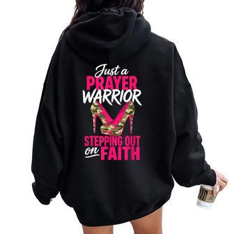 Female Prayer Warrior Faith Christian Spiritual Believer Women Oversized Hoodie Back Print - Thegiftio UK
