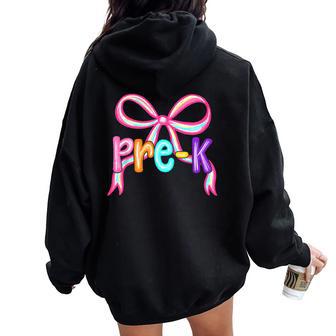 First Day Of Prek For Kids Girls Boys Teacher Back To School Women Oversized Hoodie Back Print - Thegiftio UK