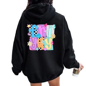 Friyay Teacher Happy First Day Of School Back To School Women Oversized Hoodie Back Print - Thegiftio UK