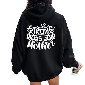 Fuerte Como Madre Mamá Entrenamiento Muscular Levantamiento De Pesas In Mangas Women Oversized Hoodie Back Print - Regaloses