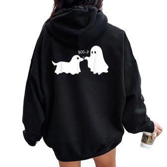 Boo Boo-P Ghost Dog Mom Puppy Halloween Kids Women Oversized Hoodie Back Print - Thegiftio UK