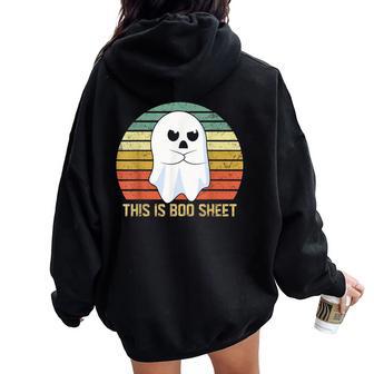 This Is Boo Sheet Ghost Halloween Costume Women Women Oversized Hoodie Back Print - Thegiftio UK