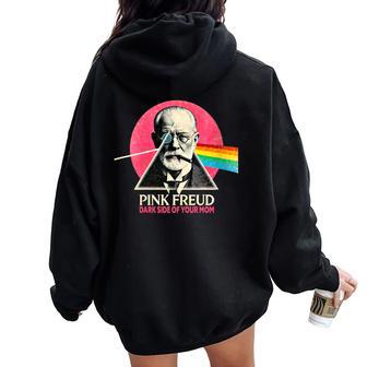 Dark Side Of Your Mom Psychoanalysis Joke Women Oversized Hoodie Back Print - Thegiftio UK