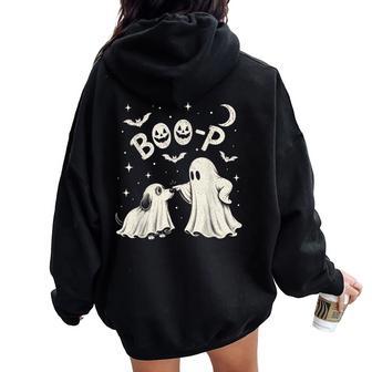 Halloween Boo-P Dog Ghost Girl Boy Women Oversized Hoodie Back Print - Thegiftio UK