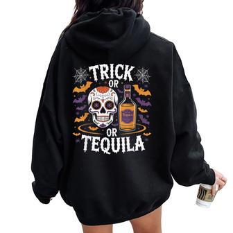 Halloween Trick Or Tequila Women Oversized Hoodie Back Print - Thegiftio UK