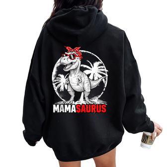 Mamaaurus Día De La Madre Mamasaurus T Rex Dinosaurio In Mangas Women Oversized Hoodie Back Print - Regaloses