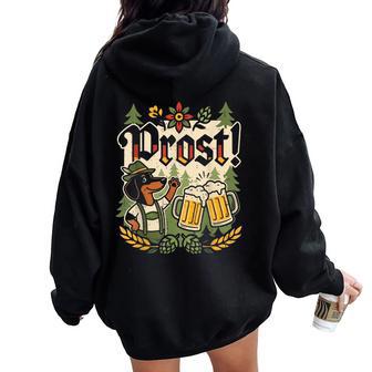 Oktoberfest Cute Hat Dog German Beer Party Women Women Oversized Hoodie Back Print - Thegiftio UK